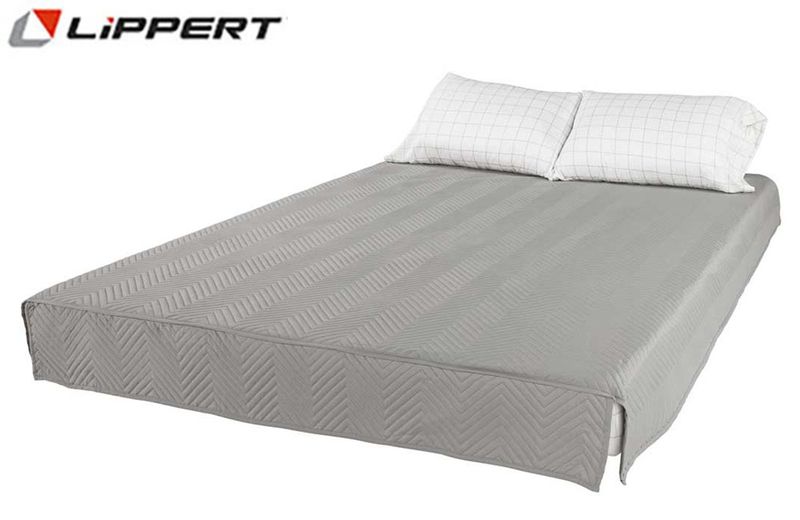 THOMAS PAYNE MICROFIBER 3-IN-1 TUCKED IN BEDCOVER SET - GREY CHECKERED