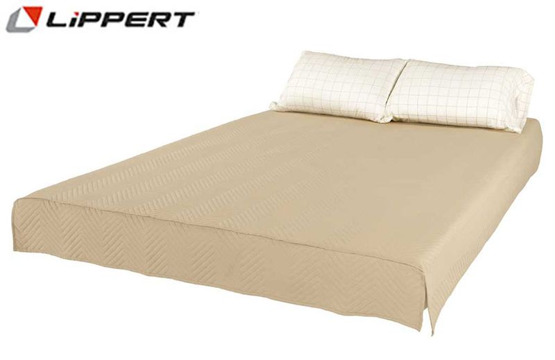 THOMAS PAYNE MICROFIBER 3-IN-1 TUCKED IN BEDCOVER SET - TAN CHECKERED
