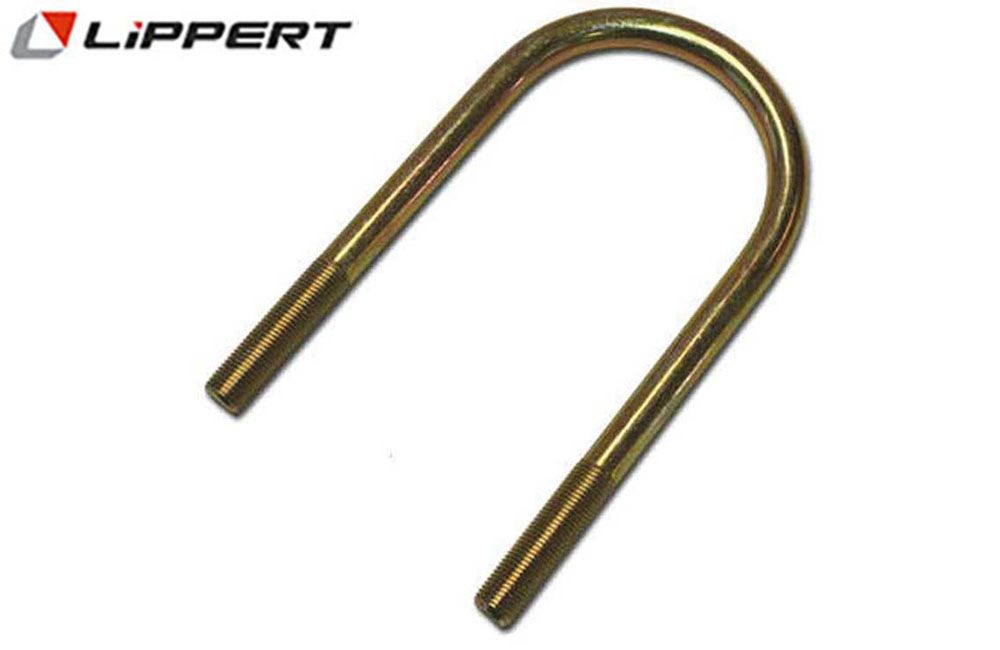 U-BOLTS - ROUND (LIPPERT), Size: 1/2"-20, 5.1" For 2.38" Axle Tube (122073)