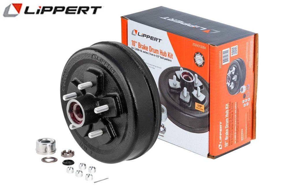 BRAKE HUB KITS, Size: 3,500-lb. Axles, 10" Brake Hub, 5 on 4-1/2" Bolt Pattern, 1/2" Stud Size (2024013264)