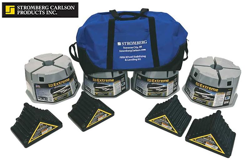 FIFTH WHEEL LEVELER KIT, INCLUDES 4 WHEEL CHOCKS AND 4 BASE PAD EXTREMES