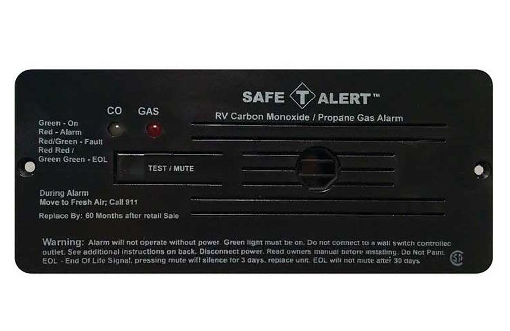 COMBINATION CARBON MONOXIDE/PROPANE ALARM - FLUSH MOUNT 12 VDC HARD WIRE, Color: Black (35-742-BL)