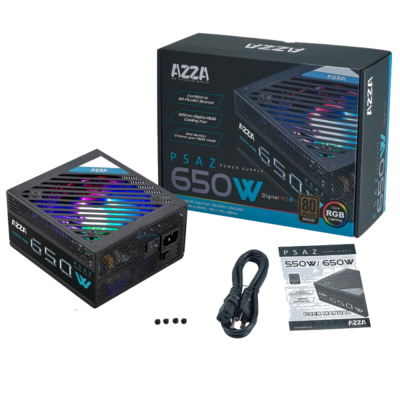 Fuente de alimentación certificada AZZA PSAZ-650W ARGB 650W Intel ATX12V 80 PLUS BRONZE