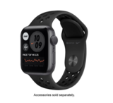 Apple Watch Nike Series 6 (GPS) 40 mm Caja de aluminio gris espacial con correa Nike Sport antracita / negra - Gris espacial