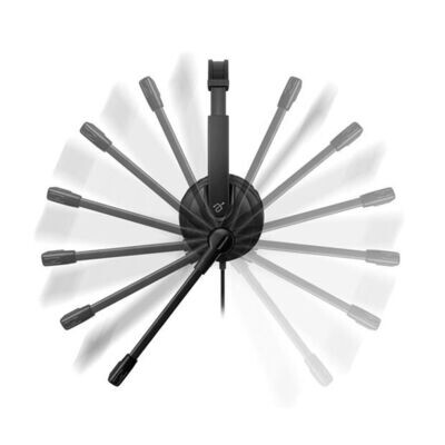 Aluratek - Auriculares estéreo USB con cable con micrófono boom - Negro