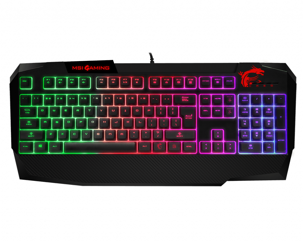 MSI VIGOR GK40 US RGB retroiluminado Teclas de acceso rápido dedicadas Anti-Ghosting Mecánica Feel Gaming Teclado