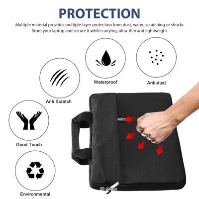 Estuche para Laptops 15.6"  Estuche multifuncional para transporte con correa - Se adapta a prueba de agua para MacBook Air / Pro Lenovo Acer Asus Dell Lenovo HP Samsung,