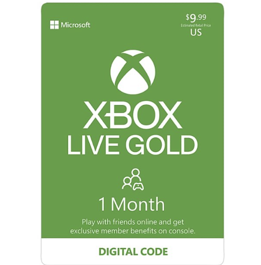 Microsoft - Membresía Gold de 1 mes de Xbox Live [Digital]