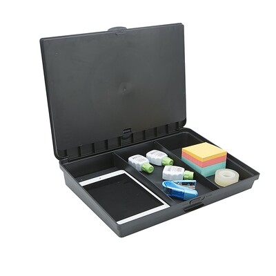 Mind Reader - Escritorio portátil ajustable con almacenamiento - Negro