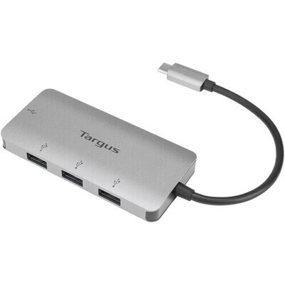 TARGUS Puerto USB-C 4 en 1 a puertos USB-A 3.0 compatible con Windows®, MacOS® y Chromebook