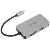 Targus Adaptador de video USB-C único con HDMI 4K, DVI/VGA, gris