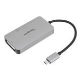 Targus Adaptador de video USB-C único con HDMI 4K, DVI/VGA, gris