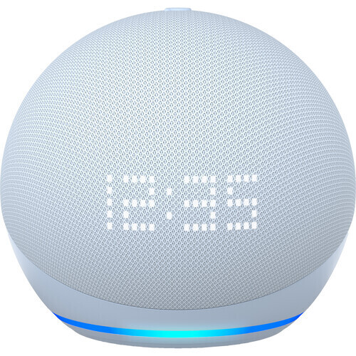 Amazon - Echo Dot con reloj (5.ª generación, versión 2022) Altavoz inteligente con Alexa - Azul nube