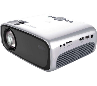 Philips - Mini proyector de vídeo Philps NeoPix Easy (NPX440/INT), resolución WVGA, reproductor multimedia, HDMI, pantalla de 80" - gris