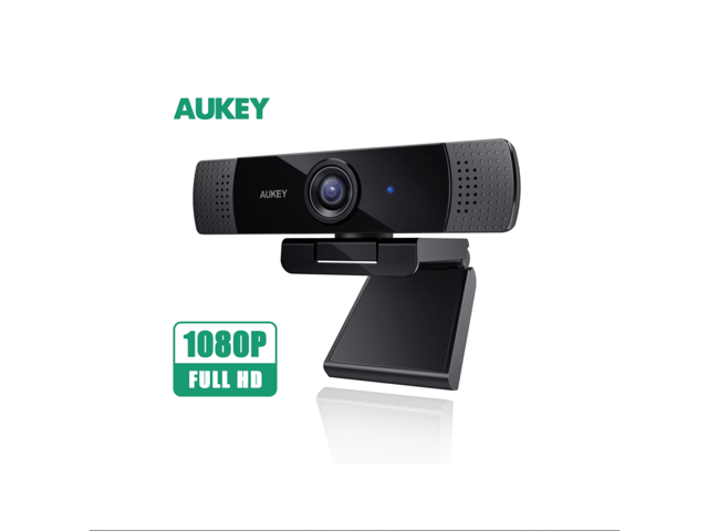 Cámara web AUKEY 1080P con micrófonos estéreo duales con reducción de ruido - Negro