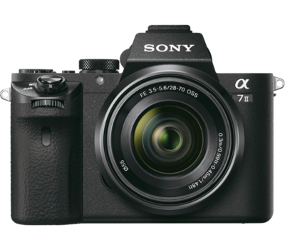Sony - Cámara de vídeo sin espejo Alpha a7 II de fotograma completo con lente de 28-70 mm - Negro