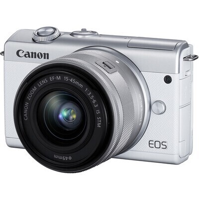 Cámara sin espejo Canon EOS M200 con lente de 15-45 mm (blanca). 12 Meses Garantia!