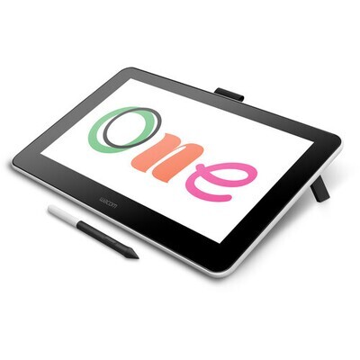 Wacom - One - Tableta de dibujo con pantalla, Pen Display de 13,3" para Mac, PC, Chromebook y Android - Flint White