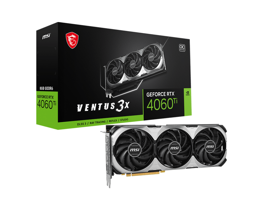 Tarjeta de Video MSI GeForce RTX™ 4060 Ti VENTUS 3X 8G OC. 12 Meses Garantia!