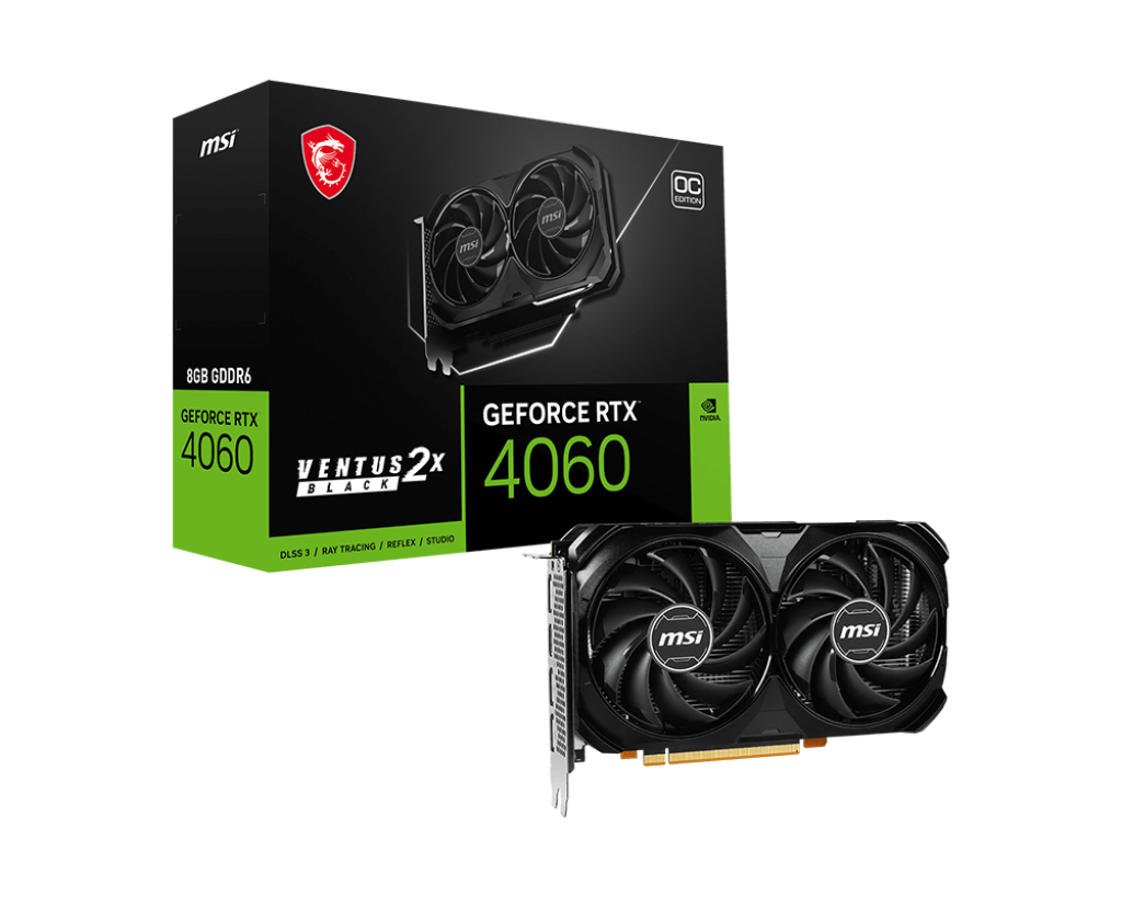 Tarjeta de Video MSI GeForce RTX™ 4060 VENTUS 2X BLACK 8G OC 12 Meses Garantia!