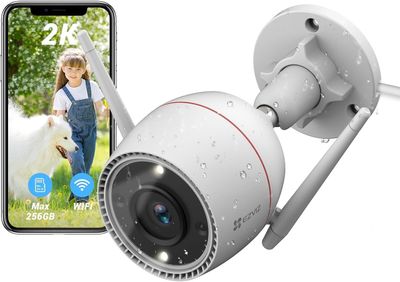 EZVIZ Visión nocturna a color, cámaras exteriores 2K para seguridad en el hogar exterior, cámara de vigilancia WiFi, sin suscripción con IP67 impermeable