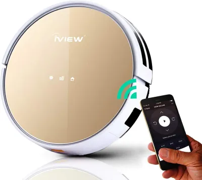 Robot de limpieza Smart Vacuum Pro WiFi con fregado de pisos, giroscopio incorporado, paredes virtuales, funciona con Amazon Alexa y Google Assistant