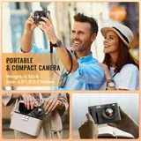 Cámara Vlogging Cámara digital 4K para Youtube Enfoque automático con tarjeta SD de 32 GB, pantalla abatible de 180° Zoom digital 16X Cámaras de video de 48MP Videocámara para fotografía