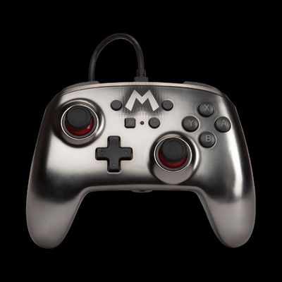 PowerA - control con cable mejorado para Nintendo Switch - Mario Silver