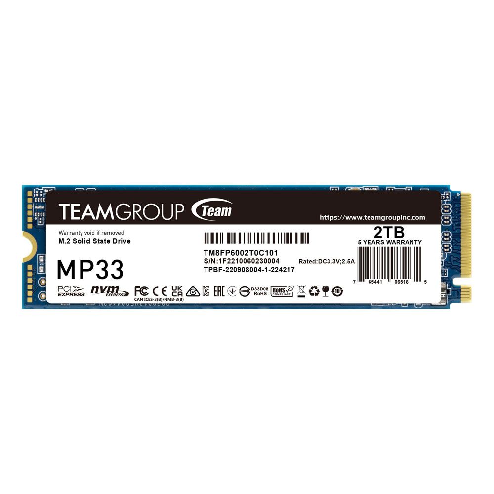 Unidad de estado sólido 2TB SSD TEAMGROUP NVMe PCIe M.2 2280