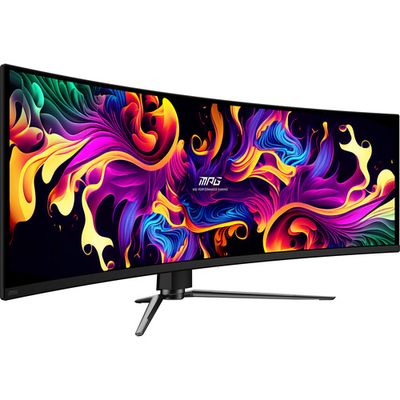 Monitor GAMING ultraancho QD-OLED curvo MSI MPG 491CQP  49&quot; con resolución 1440p y 144 Hz HDMI | DisplayPort | USB-C - 0.3 MS (negro) Regalo Combo Teclado &amp; Mouse MSI GK300