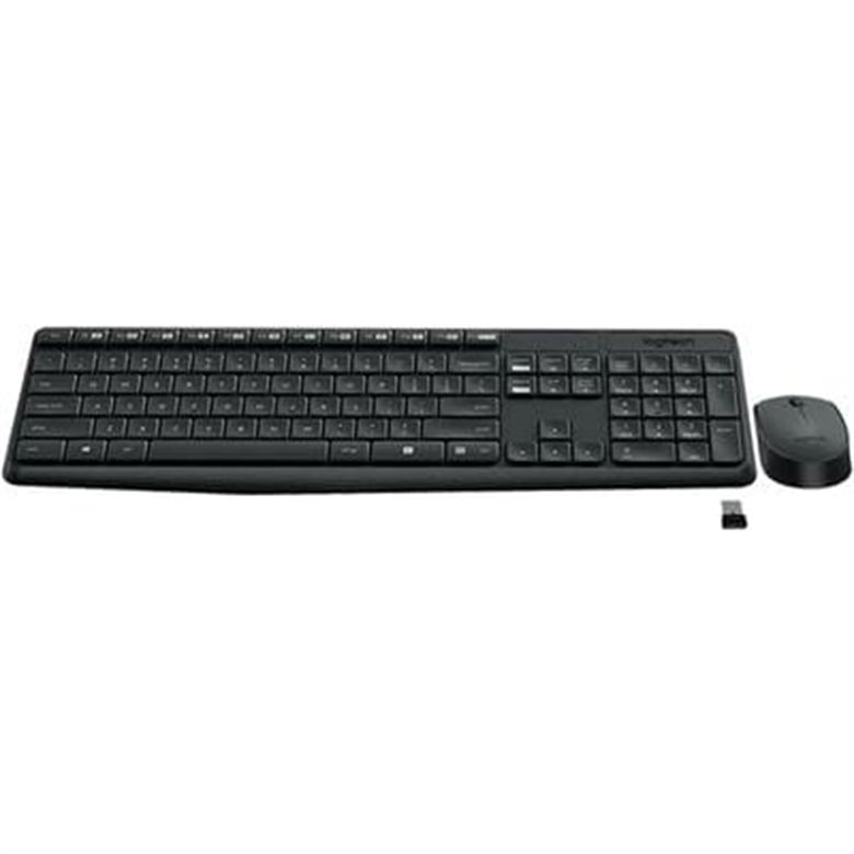Logitech MK235 - Combo Teclado y Mouse Smart, Inalámbrico, USB, Español, Negro