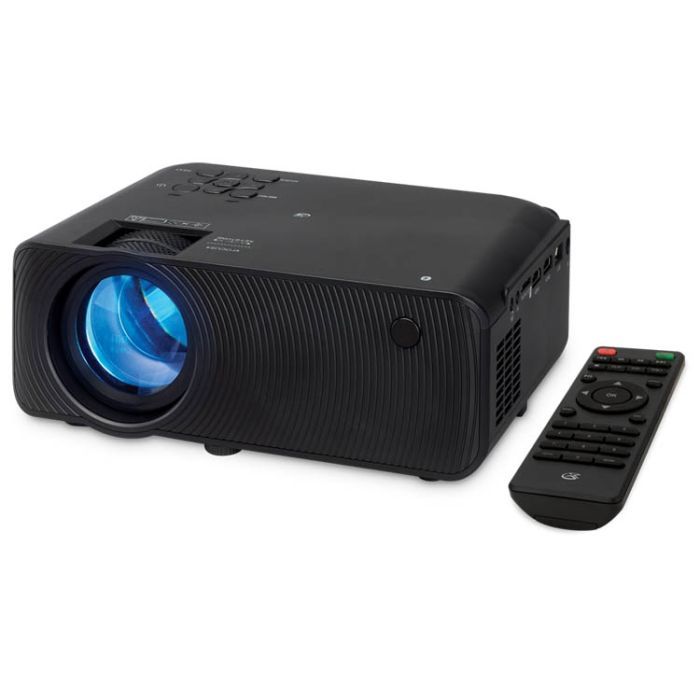 GPX Proyector de Cine en Casa 720p con Bluetooth, Pantalla de hasta 150 Pulgadas, PJ609B, Negro