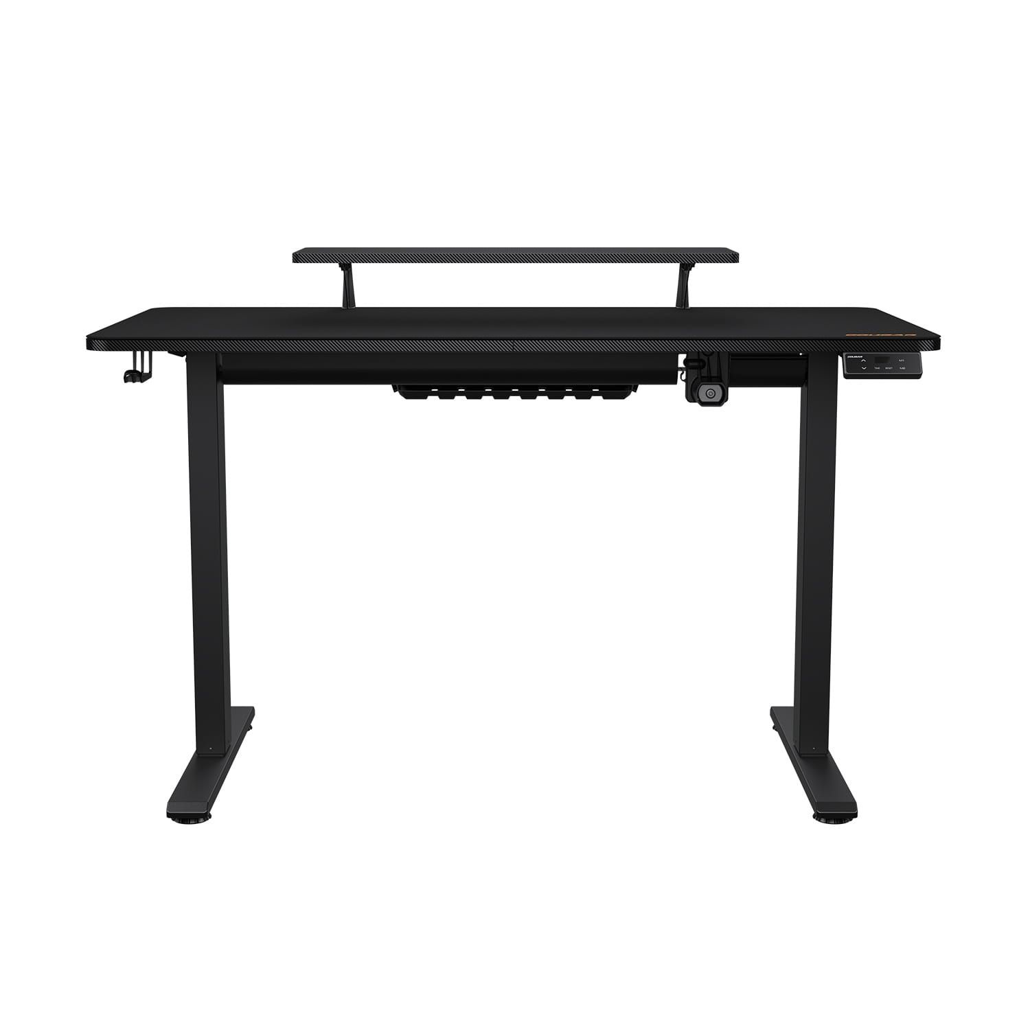 Escritorio Gaming Cougar E-STAR 120, alfombrilla para ratón de escritorio completa, soporte para monitor extraíble, protectores para eje de transmisión y motor, bandeja para cables - Negro