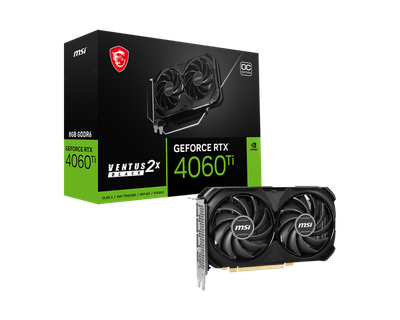 MSI VGA GeForce RTX4060Ti VENTUS 2X BLACK 8GB DDR6 OC  12 Meses Garantia!