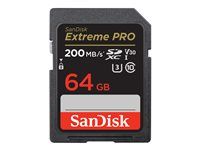 SanDisk Extreme Pro - Tarjeta de memoria flash - 64 GB Video Class V30 / UHS-I U3 / Class10 SDXC UHS-I