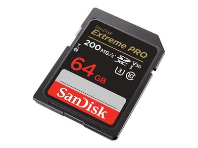 SanDisk Extreme Pro - Tarjeta de memoria flash - 64 GB Video Class V30 / UHS-I U3 / Class10 SDXC UHS-I