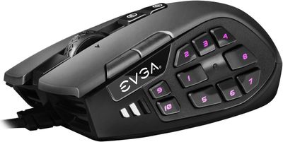 EVGA Mouse Gaming  X15 MMO, 8k, con cable, negro, personalizable, 16,000 DPI, 5 perfiles, 20 botones, ergonómico