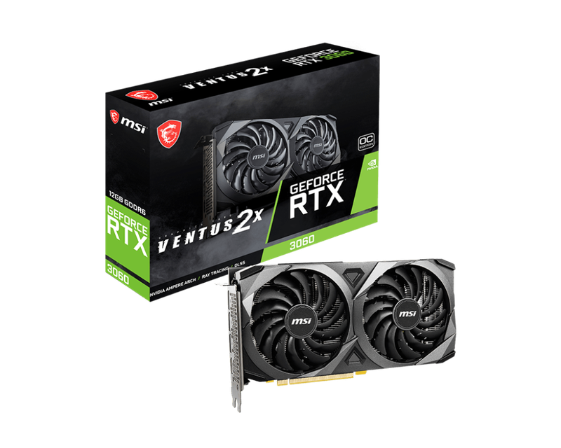 MSI GEFORCE RTX 3060 VENTUS OC EDITION / TARJETA DE VIDEO DE 12GB GDDR6 / 192 BITS / 3X DP, 1X HDMI - 12 MESES GARANTIA !