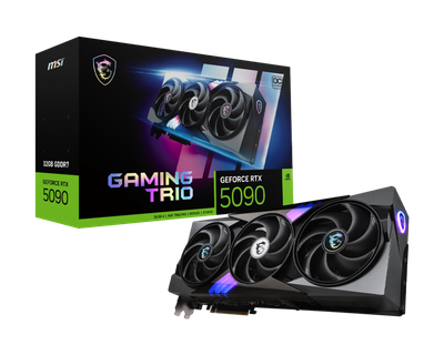 MSI GeForce RTX 5090 32G Gaming Trio OC — 32GB GDDR7 (28Gbps/512-bit), PCIe 5, Boost: 2482MHz, HDMI 2.1b, DisplayPort 2.1b. - 12 Meses Garantia!