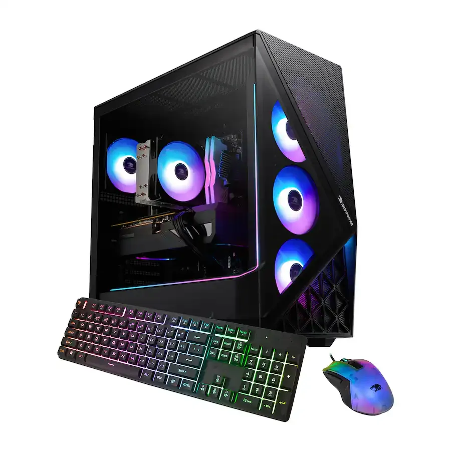 iBUYPOWER - Desktop  Gaming Slate - Intel Core i7 14700F, NVIDIA GeForce RTX 5060 8GB, 32GB DDR5 RGB, 1TB NVMe - Windows 11 Home -Negro- 12 Meses Garantia!