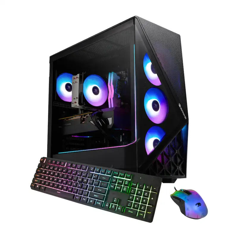 iBUYPOWER - Desktop  Gaming Slate - Intel Core i7 14700F, NVIDIA GeForce RTX 5060 8GB, 32GB DDR5 RGB, 1TB NVMe - Windows 11 Home -Negro- 12 Meses Garantia!