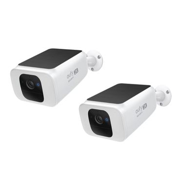 eufy Security - SoloCam S40 2 Cámaras de Seguridad Inalámbricas para Exteriores 2K 8GB con Panel Solar Integrado - Blanco - 12 Meses Garantia!