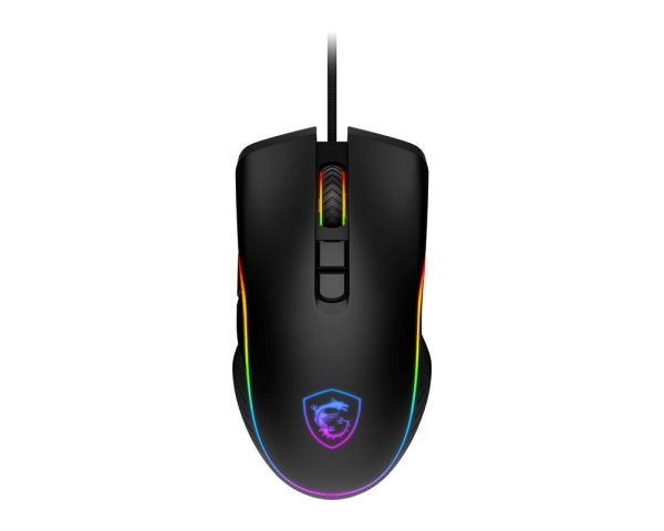 MSI Forge GM300 - Ratón ligero para juegos USB RGB ajustable hasta 7200 DPI para computadora de escritorio, para juegos, color negro