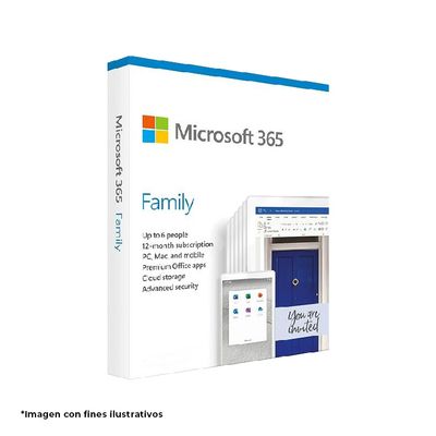 Programa Microsoft 365 Familia - Licencia de suscripción 1 año, 6 usuarios.