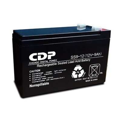BATERIA DE REEMPLAZO MARCA CDP MOD SLB12-9 AH PLOMO ACIDO LIBRE DE MANTENIMIENTO 2 Años de Garantias!