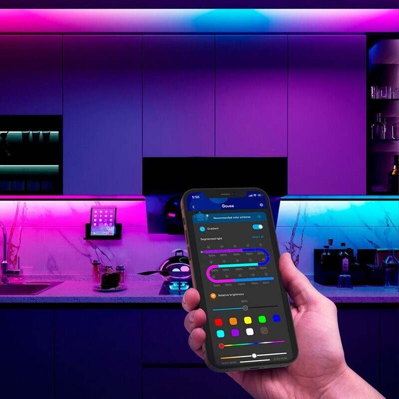 Govee - Tira de luz LED RGBIC Wi-Fi - 25 pies (7.62 Metros - Multi