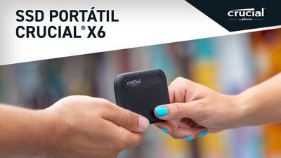 Crucial - SSD portátil externo USB-C/USB-A X6 SE de 1TB - Negro