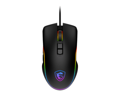 MSI Forge GM300 - Ratón ligero para juegos USB RGB ajustable hasta 7200 DPI para computadora de escritorio, para juegos, color negro