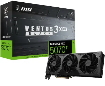 MSI - Tarjeta gráfica NVIDIA GeForce RTX 5070 Ti 16GB GDDR7 VENTUS 3X PZ OC Edition PCI Express 5.0 SFF-Ready - Negra .  12 Meses Garantia!