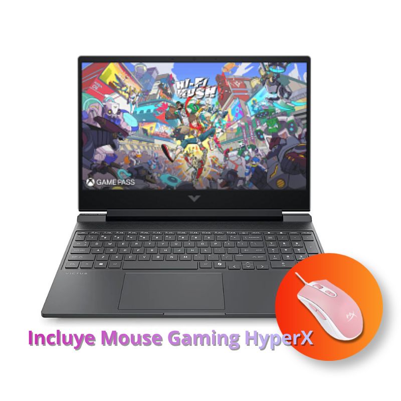 HP - Laptop Gaming Victus Pantalla 15,6" 144 Hz Full HD - Intel Core i7-13620H - 16 GB DDR5 Exp 64GB - NVIDIA GeForce RTX 5060 8GB - SSD de 1 TB - Color plata - INCLUYE MOUSE - 12 Meses Garantia!